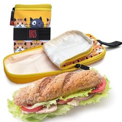 Iris Barcelona Reusable and Foldable Children's Snack Holder – Flexible Design with Rubber (26 x 12 x 2.5 cm) – Waterproof Interior FOOD SAFE – Ideal for Cole, Excursions, Nursery