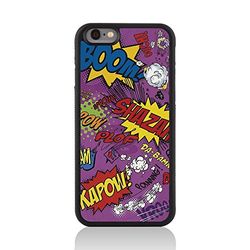 Apple iPhone 6/6S Comic Capers Glossy Back Case Cover door Call Candy - paarse achtergrond