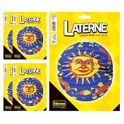 Idena 90119 – Lykta sol och måne, 5 stycken, diameter 26 cm, lampa, papperslykta, Sankt Martin