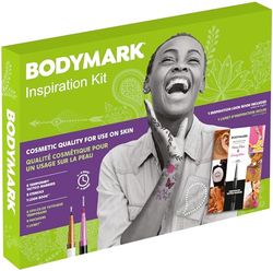 BIC BodyMark, Kit Tattoo Temporanei, 6 Pennarelli Tatuaggi Temporanei, 9 Stencil + 1 Lookbook Creativo, 16 Unità