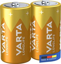 VARTA Pilhas C Baby, embalagem de 2, Longlife, alcalinas, 1,5 V, adequadas para comandos à distância, despertadores, rádios, relógios de parede, Made in Germany