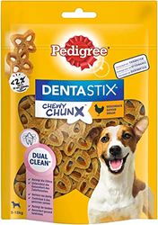 Pedigree Dentastix Chewy Chunx Tandverzorgingssnacks voor kleine honden van 5-15 kg, met kip, 1 x 68 g