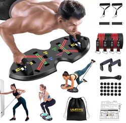 LALAHIGH Tavola per flessioni aggiornata: barra multifunzione 20 in 1 con bande di resistenza, palestra domestica portatile, attrezzatura per allenamento della forza, maniglie per flessioni perfette,