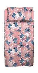 Stitch, Lenzuolo Letto Singolo, Completo Letto, Lenzuolo Sopra, Lenzuolo Con Angoli, Federa, Rosa, Disney, 100% Cotone, Prodotto Ufficiale