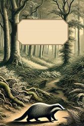 Notizbuch Wald Dachs - 150 Seiten DIN A5+ Liniert: Elegantes Vintage Notizbuch - Stil: Kupferstich Tagebuch Natur