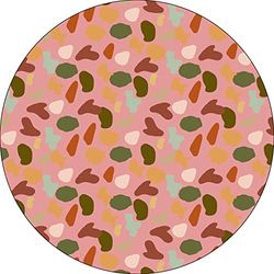 Bonateks, Round Digital Printed Mouse Pad, Non-Slip Base, for Office and Home, Diameter:22cm