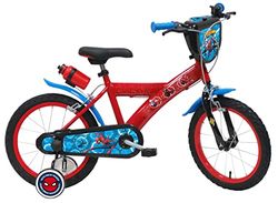 Vélo ATLAS 16 inch Spiderman fiets met 2 remmen, flessenhouder + decoratieve voorplaat voor jongens, rood