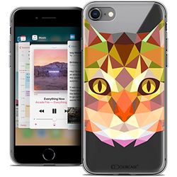 Caseink - fodral för Apple iPhone 8 (4.7) [Crystal Gel HD Polygon Series Animal - mjuk - ultratunn - tryckt i Frankrike] katt