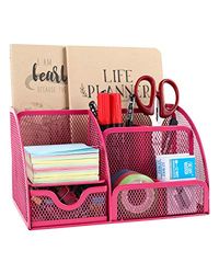 Mnixy Generic - Organizer da scrivania per ufficio, in rete, colore: Rosa