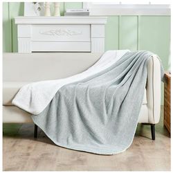 GC GAVENO CAVAILIA Fleece Blankets and Throws Double 130x150 Cm | Sage Green