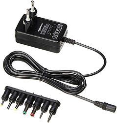 Amazon Basics Adaptador de fonte de alimentação CC, universal, com 7 conectores intercambiáveis, 3-12 V, polaridade reversível, extra grande, preto