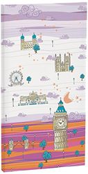 Eiffel baby Engeland, 27 x 52 cm, mauve/oranje