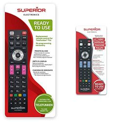 Superior TELEFUNKEN Replacement Telecomando di ricambio universale compatibile con tutti i TV e SMART TV di marca TELEFUNKEN & SUPTRB019 Ready5 Smart- Telecomando universale