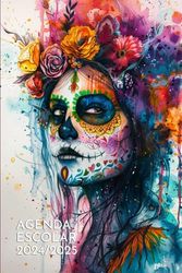 Agenda Escolar 2024/2025: Ilustración de Catrina. Tamaño 15,2 x 22,8 (6 x 9 pulgadas)