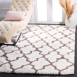 Safavieh Adelynn Tapis Coton/Polyester Blanc/Argent 121 X 182 cm