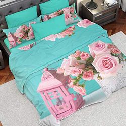 PETTI Artigiani Italiani Nordicas, Funda de Edredon, Ropa Made In Italy, 100% Satin, Raso, Shabby Rosa, CAMA 150-160 (250x200 cm)