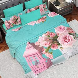 PETTI Artigiani Italiani Nordicas, Funda de Edredon, Ropa Made In Italy, 100% Satin, Raso, Shabby Rosa, CAMA 90-100 (150x200 cm)