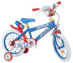 TOIMSA Vélo 16" Schtroumpfs Enfant Garçon, Bleu, Petite Taille
