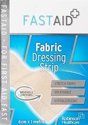Fastaid + Antibacteriële barrière stof Dressing Strip 6.3Cm X 1m, 4471