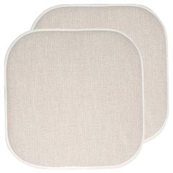 Sweet Home Collection Alexis Linen/Beige - Cojín de Espuma viscoelástica con patrón de Panal de Abeja, Antideslizante, Parte Trasera Redondeada, Cuadrada de 16 x 16 Pulgadas, Paquete de 2
