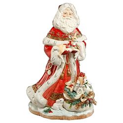 Goebel X-Mas Fitz and Floyd figurka Świętego Mikołaja z kamionki wielokolorowa, wymiary: 32 cm x 33 cm x 49 cm, 51-001-26-1