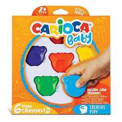 Carioca 42956 Bear Wax Pencils Set of 6 Multicoloured
