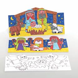 Baker Ross FC270 Tarjetas Emergentes de la Natividad para Colorear - Paquete de 10, Artes y Manualidades Navideñas para niños, Manualidades de Tarjetas para que los Niños