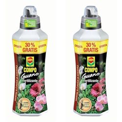 COMPO Fertilizante con guano para plantas de interior, balcón y terraza, Fertilizante líquido, 1 L más 30% adicional (Paquete de 2)