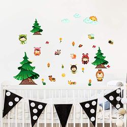 Adhesivo decorativo para niños, diseño de la forest encantada – Decoración de pared para habitación infantil | 30 x 60 cm