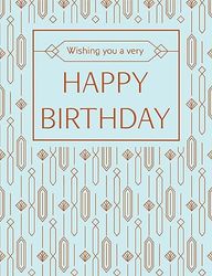 Piccadilly Greetings Panel de Tarjeta de Cumpleaños Moderno, Tarjeta Felicitacion Cumpleaños, Azul - 8 x 6