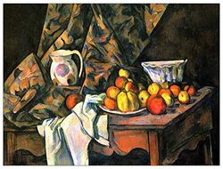 ArtPlaza Cezanne Paul-Still Life with Apples And Peaches wanddecoratie, MDF, meerkleurig, 80 x 60 cm