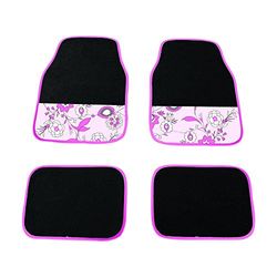 Carpoint CPT0318161 Ladyline Floormats Universal, Pink Flower, Set of 4