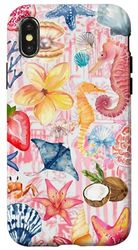 Pink Coquette Collage Cute Seashell Coastal Summer Case for iPhone X/XS