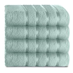 GC GAVENO CAVAILIA Fade Resistant Luxury, Extra Absorbent 100% Ringspun Egyptian Cotton 500 GSM Bathroom Set, Duck Egg, 4 Pk Bath Towel