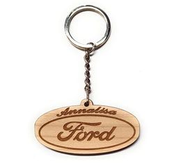 Portachiavi o calamita personalizzato in legno Faltec compatibile con FORD - personalizza con il tuo nome o con la targa della macchina - logo macchina