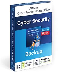 Acronis Cyber Protect Home Office 2023 , Advanced , 500 GB en la nube , 3 PC/Mac , 1 año , Windows/Mac/Android/iOS , Seguridad y copia de seguridad en Internet , Copias de seguridad Correo Postal