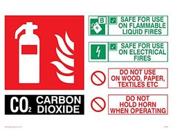Panneau « This extincisher contains CO2 carbon dioxyde instructions for use » - 200 x 150 mm - A5L