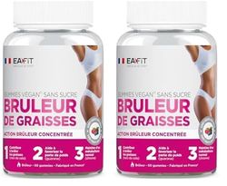 Eafit MINCEUR - GUMMIES Bruleur de graisses - Brule graisse - Perte de Poids - Sans sucre - Vegan - Guarana - Chrome - Cafe vert et Cola - 60 Gummies Fruits rouges - Cure 1 mois - Made in France