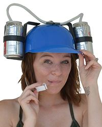 Vrij vreemde nieuwigheden bier soda Guzzler helm drinken partij hoed, blauw