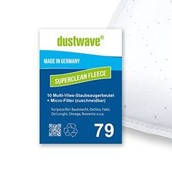 dustwave D79-10 Sacchetti per aspirapolvere, Micropile Multistrato, Bianco
