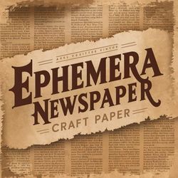 Ephemera Newspaper Craft Paper: 20 Unique Designs on 20 Double-Sided Sheets for Scrapbooking, Origami, and More