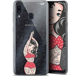 Caseink fodral för Samsung Galaxy A30 (6.4) Gel HD [ ny kollektion - mjuk - stötskyddad - tryckt i Frankrike] tatueringstjej