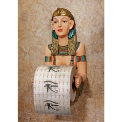 Design Toscano Porte-Papier hygiénique - Prêtresse A-KAH-KAH-Loo égyptien Salle de Bains Décor - Toilettes Rouleau de Papier - Bathroom Wall Décor