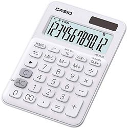 Casio MS-20UC-WE Calcolatrice da Tavolo, Bianco