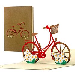 Tegoedbon fiets, fietstocht, verjaardagskaart origineel voor vrouwen, beste vriendin, pop-up kaart 3D, cadeau-idee, cadeaubon, T19