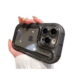 PASUTO iPhone 14 Pro Case Clear, beschermhoes met bumper [Military Grade Protection] [niet geel] zwart doorschijnend