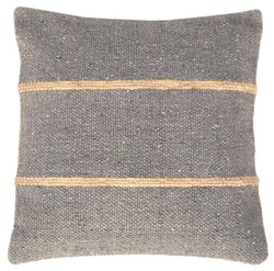 Atout Ciel Cuscino imbottito fantasia in cotone e iuta, 45 x 45 cm, grigio