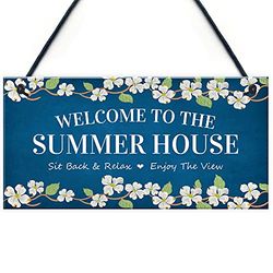 RED OCEAN Welkom Tekens Voor Summerhouse Opknoping Muur Tuin Plaque Nieuwe Thuis Gift