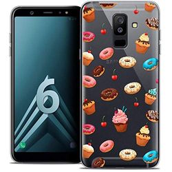 Caseink fodral för Samsung Galaxy A6 Plus 2018 (6) fodral [Crystal Gel HD Collection Foodie Design Donuts - mjuk - ultratunn - tryckt i Frankrike]