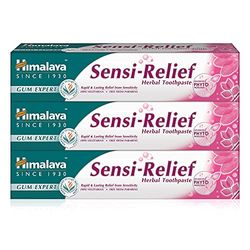 Himalaya Herbals Sensi-Relief Toothpaste with Advanced Phyto Protection - for Rapid and Long Lasting Sensitivity Relief - Paraben Free 100% Vegeterian (3 PACK)